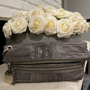 Charles David Gray Leather Clutch